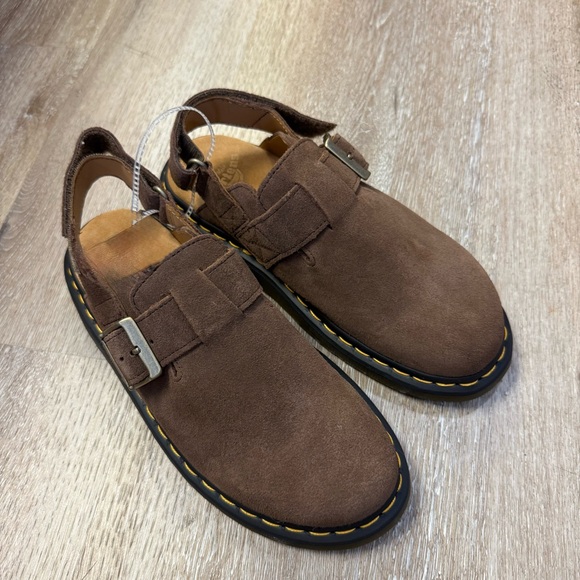 Dr. Martens brown Jorge ll suede slingback slip-on loafers clogs t-bar shoes 7 - Picture 1 of 2